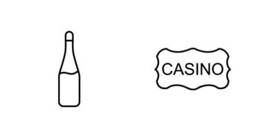 champgan flaska och kasino tecken ikon vektor