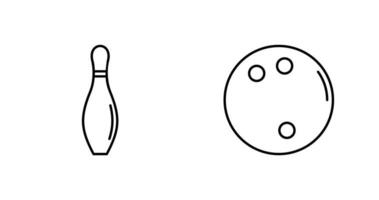 Bowling Stift und Bowling Ball Symbol vektor