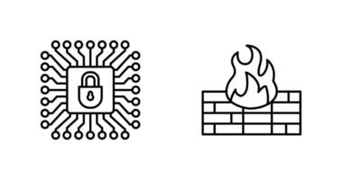 cyber skydd och brandvägg ikon vektor