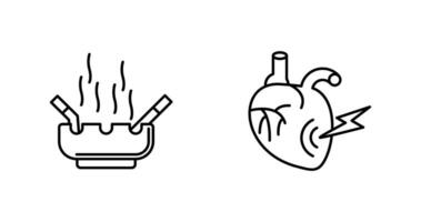 Herz Attacke und Hashtray Symbol vektor