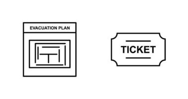 evakuering planen och biljetter ikon vektor