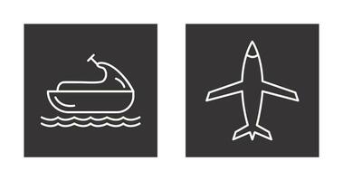 Jet Ski und Flugzeug Symbol vektor