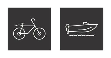 cykel och hastighet båt ikon vektor