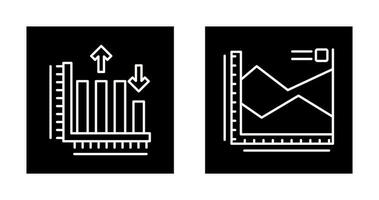 Spline Diagramm und Bar Graph Symbol vektor