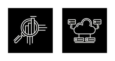företag analys och moln databas ikon vektor