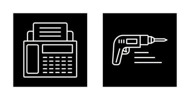 Fax Maschine und bohren Symbol vektor