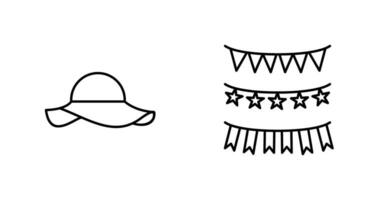 kransar och kvinna hatt ikon vektor