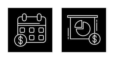 Kalender und Kuchen Diagramm Symbol vektor