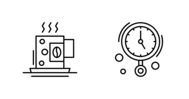 Kaffee Tasse und Mauer Uhr Symbol vektor