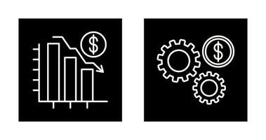 Diagramm Nieder und die Einstellungen Symbol vektor