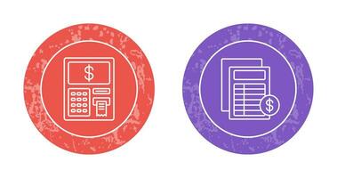 Geldautomat und Rechnung Symbol vektor