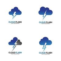 Cloud-Flash-Vektor-Logo-Symbol-Design-Vorlage-Vektor vektor