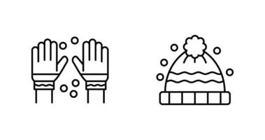 vinter- handskar och vinter- hatt ikon vektor