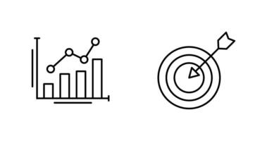 bar Diagram och mål ikon vektor