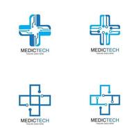 medicinsk teknik logotyp design vektor