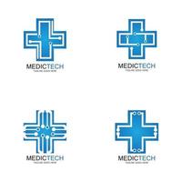 medicinsk teknik logotyp design vektor