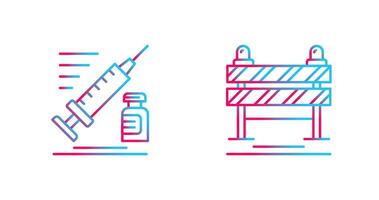 Spritze und Straße Blockade Symbol vektor