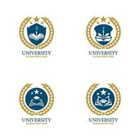 universitet, akademi, skola och kurs logotyp formgivningsmall vektor