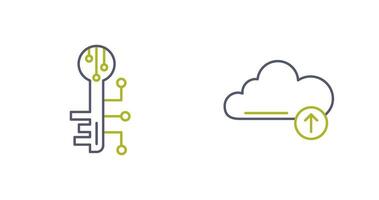 elektronisch Schlüssel und hochladen Symbol vektor