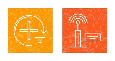 hinzufügen und Signal Symbol vektor