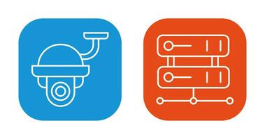 Sicherheit Kamera und Server Symbol vektor