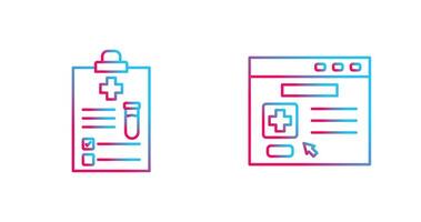 medizinisch Bericht und Browser Symbol vektor