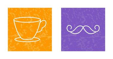 Tee Tasse und Schnurrbart Symbol vektor