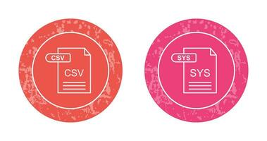 csv och sys ikon vektor