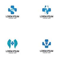 korsmedicinsk logotyp med handvård vektor