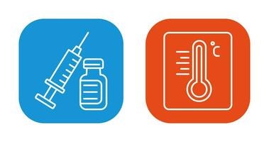 Spritze und Thermometer Symbol vektor