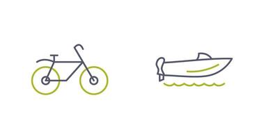 cykel och hastighet båt ikon vektor