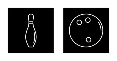 Bowling Stift und Bowling Ball Symbol vektor