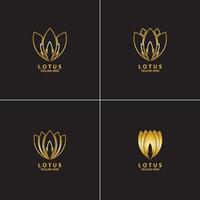 goldenes Lotusblumenlogo-Illustrationsdesign vektor