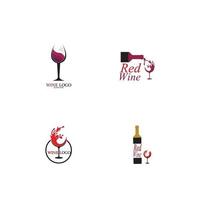 Wein-Logo-Design-Vorlage. Vektor-Illustration des Symbol-Vektors vektor