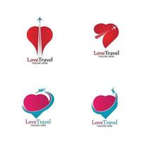 kärlek resor logotyp vektor ikon formgivningsmall