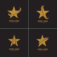 guldstjärna logo vektor i elegant stil med svart bakgrund