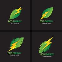 Öko-Energie-Vektor-Logo mit Blattsymbol. vektor