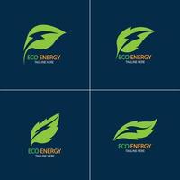 eco energy vektor logotyp med blad symbol