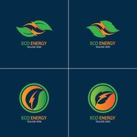 Öko-Energie-Vektor-Logo mit Blattsymbol vektor
