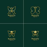 goldenes Schmetterlingslogo. Logo des königlichen Schmetterlings vektor