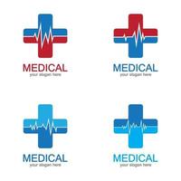 medicinskt apotek färgat plus kors i en mjuk logotyp vektor