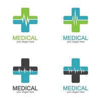 medicinskt apotek färgat plus kors i en mjuk logotyp vektor