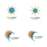 solenergi logotyp formgivningsmall. solar tech logo designsv vektor