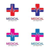 medizinische Apotheke farbig plus Kreuz in weichem Logo vektor