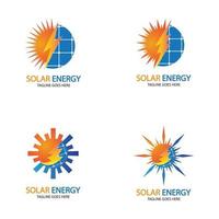 solenergi logotyp formgivningsmall. solar tech logo designsv vektor