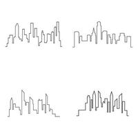 moderne Skyline-Vektorillustration der Stadt im flachen Design vektor