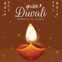 banner design av glad diwali indisk festival mall vektor