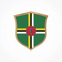 Dominica-Flaggenvektor mit Schildrahmen vektor
