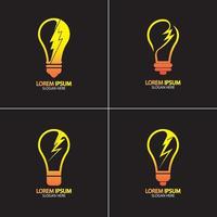 elektrisk lampa logotyp och ikon vektor designmall.