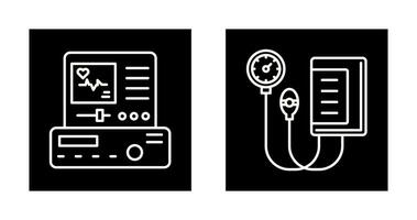 elektrokardiogram och blod tryck mätare ikon vektor